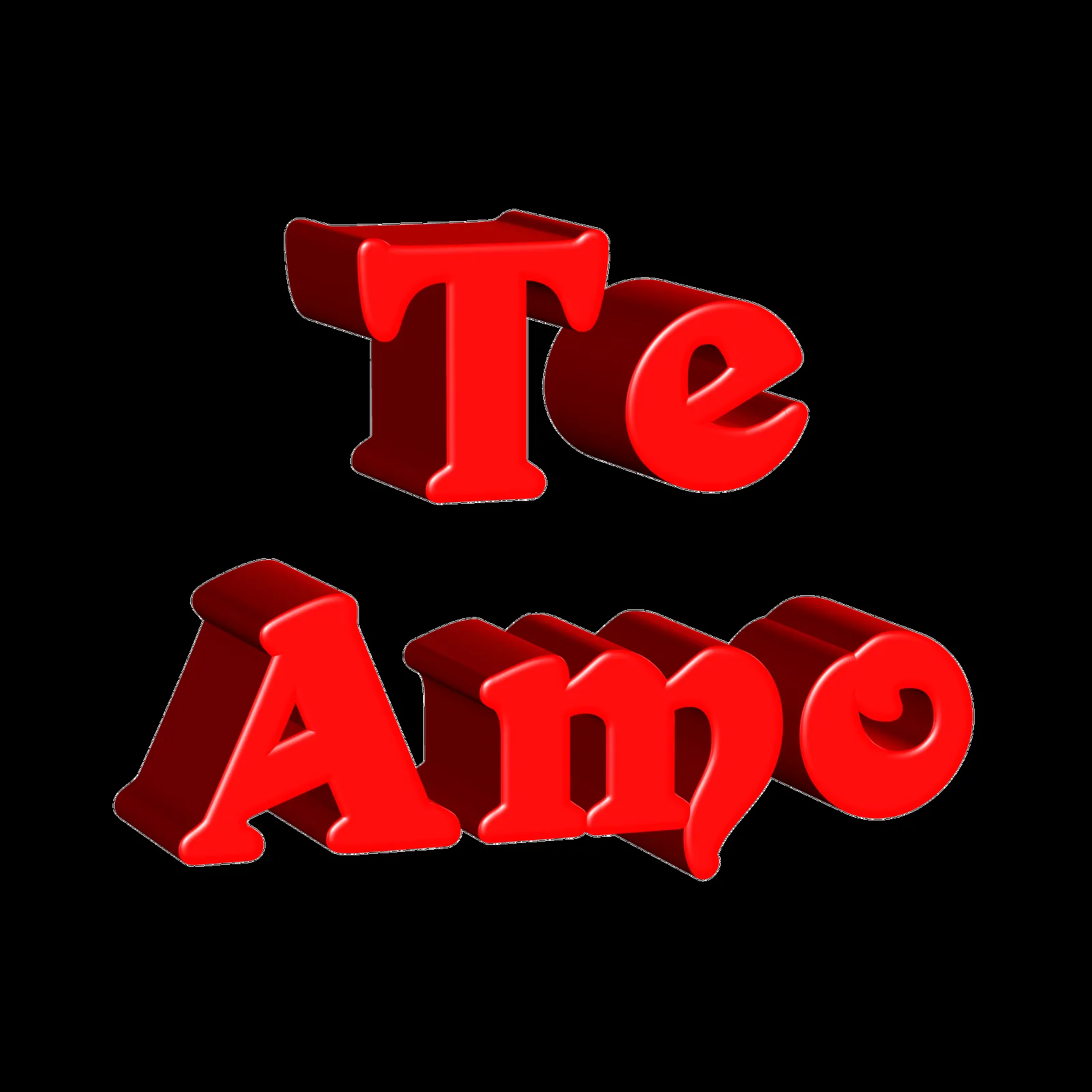 Texto "Te Amo" en 3D - **El blog del diseñador descargar
