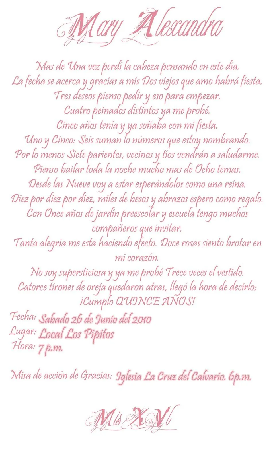 Textos para invitaciones de XV años - Imagui Textos para invitaciones de XV años - Imagui