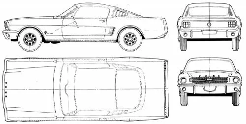 The-Blueprints.com - Blueprints > Cars > Ford > Ford Mustang Fastback