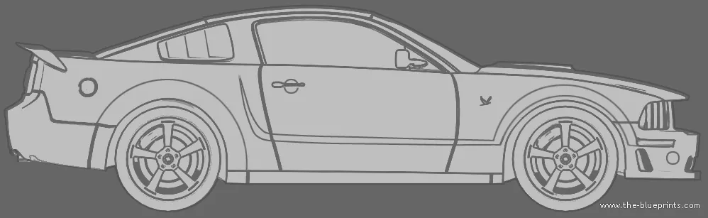 The-Blueprints.com - Blueprints > Coches > Ford > Ford Mustang (2005) The-Blueprints.com - Blueprints > Coches > Ford > Ford Mustang (2005)