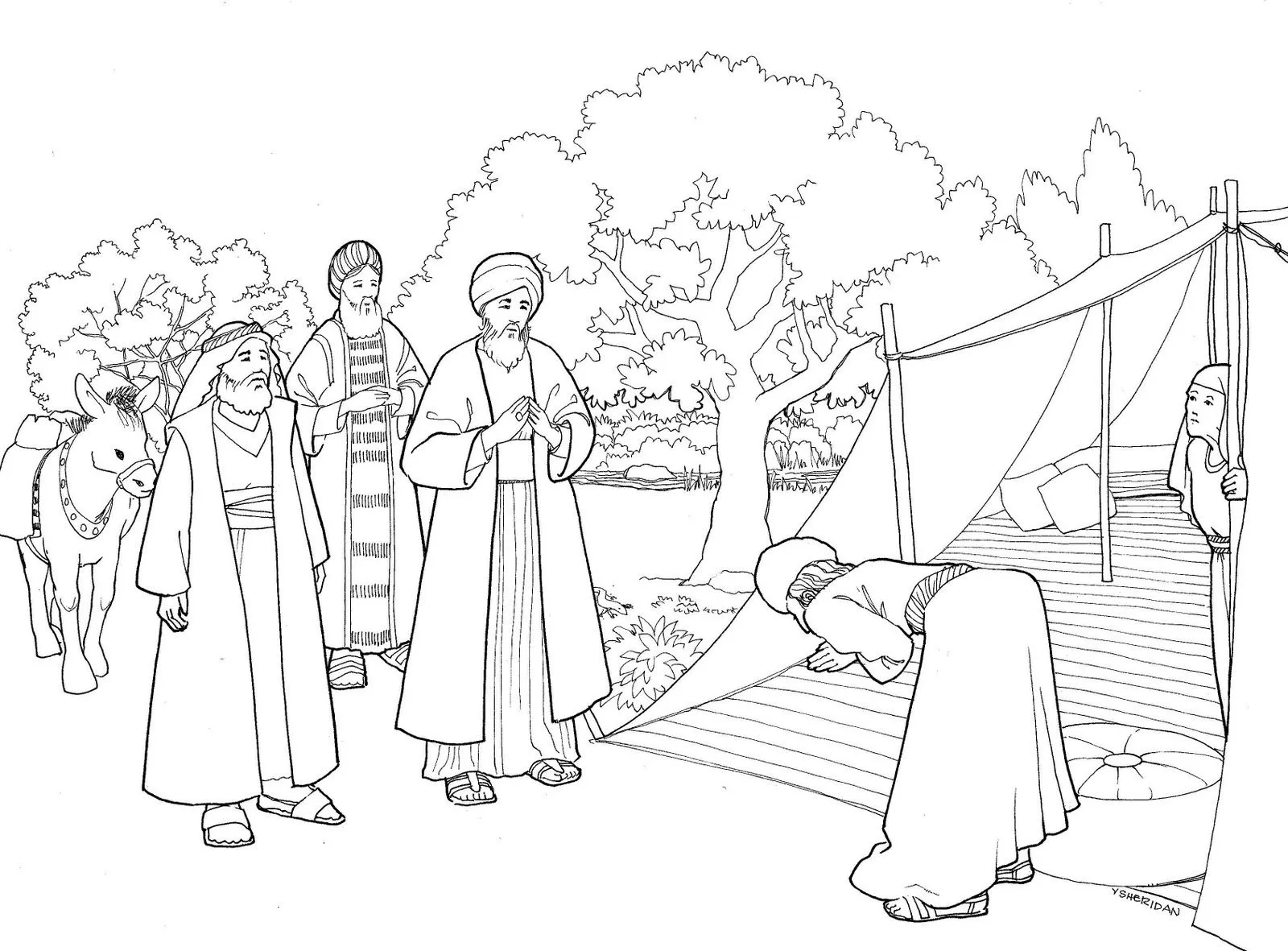 The Catholic Illustrator's Guild: God visits Abraham