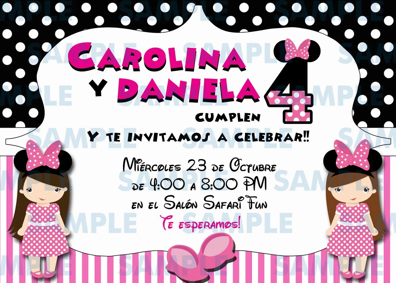 The Childrens Zone Digi Designs: Invitaciones de Minnie Mouse The Childrens Zone Digi Designs: Invitaciones de Minnie Mouse