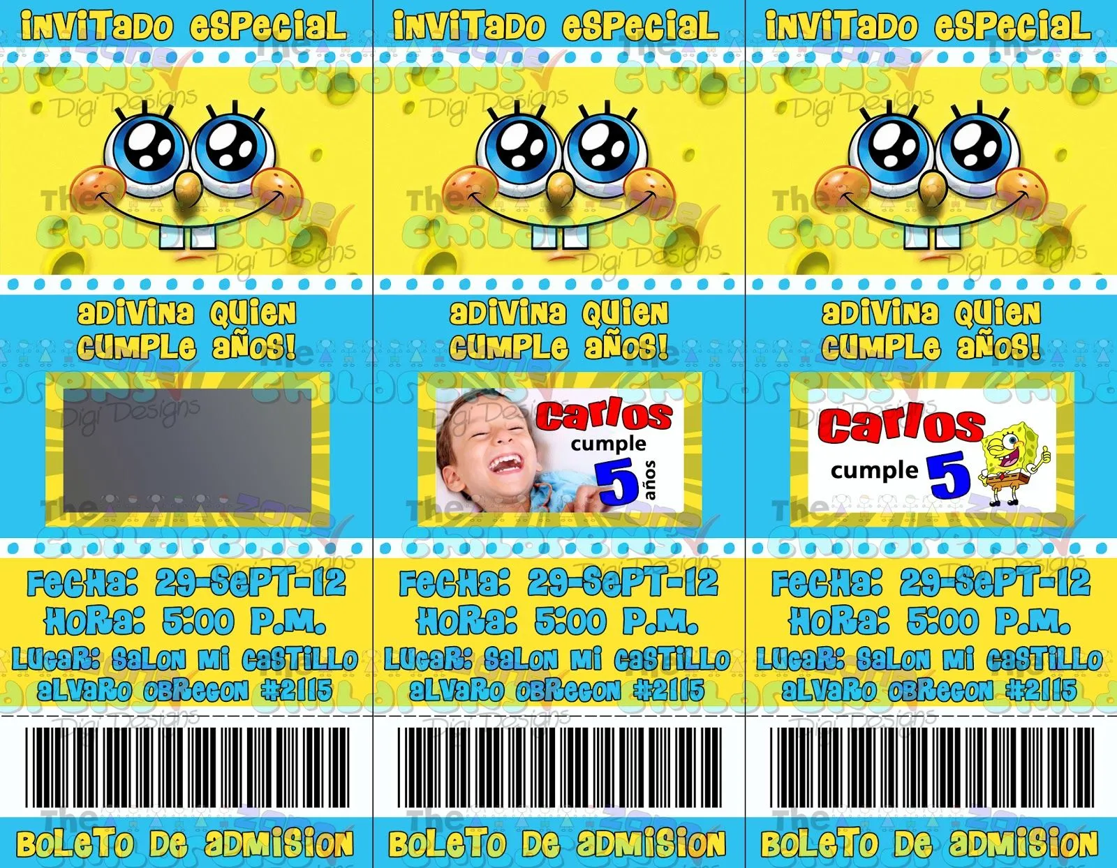 The Childrens Zone Digi Designs: Invitaciones en formato Ticket ... The Childrens Zone Digi Designs: Invitaciones en formato Ticket ...