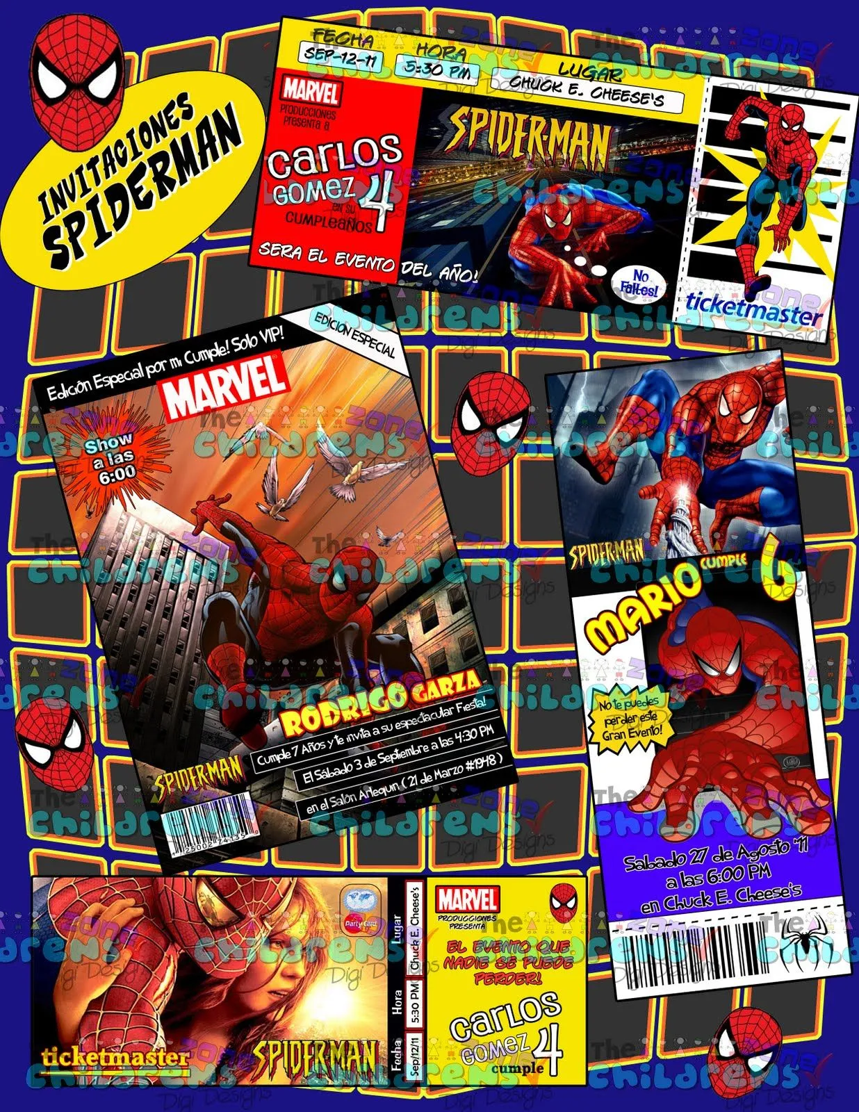 The Childrens Zone Digi Designs: Invitaciones de Spiderman Hombre ... The Childrens Zone Digi Designs: Invitaciones de Spiderman Hombre ...