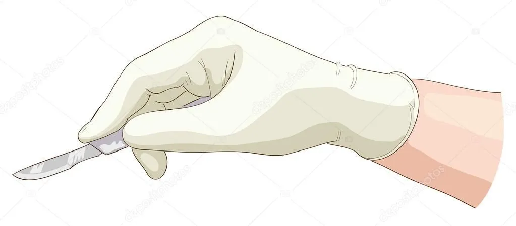 The hand holds a scalpel. — Vector stock © grib_nick #15545785