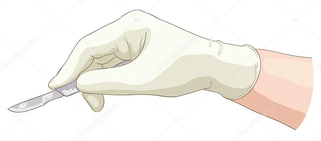 The hand holds a scalpel. — Vector stock © grib_nick #15545785 The hand holds a scalpel. — Vector stock © grib_nick #15545785