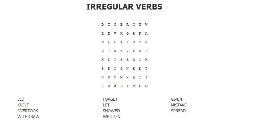 The Irregular Verbs | El blog de los verbos irregulares The Irregular Verbs | El blog de los verbos irregulares
