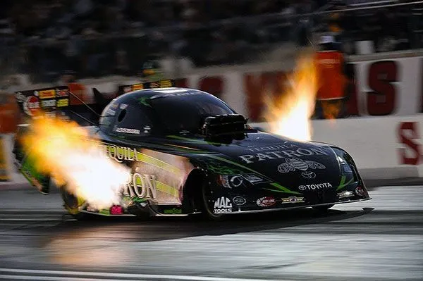 The mean black and green Tequila Patron Funny Car driven by Alexis ... The mean black and green Tequila Patron Funny Car driven by Alexis ...