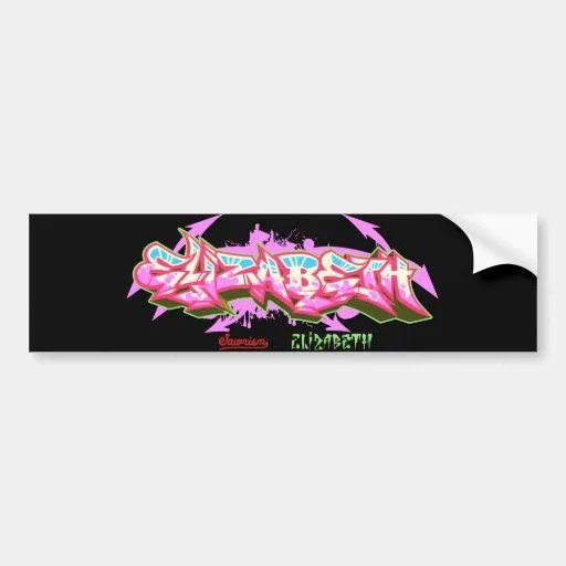 The name Elizabeth in graffiti-Bumper Sticker Car Bumper Sticker ... The name Elizabeth in graffiti-Bumper Sticker Car Bumper Sticker ...