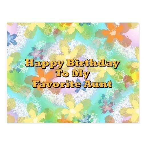 Feliz cumpleaños a mi tía preferida tarjetas postales | Zazzle Feliz cumpleaños a mi tía preferida tarjetas postales | Zazzle