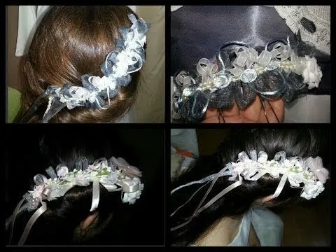 tiaras de comunion hechas con media diadema - YouTube