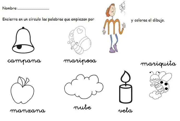 El TIC tac de infantil: Fichas de escritura. Letra m El TIC tac de infantil: Fichas de escritura. Letra m