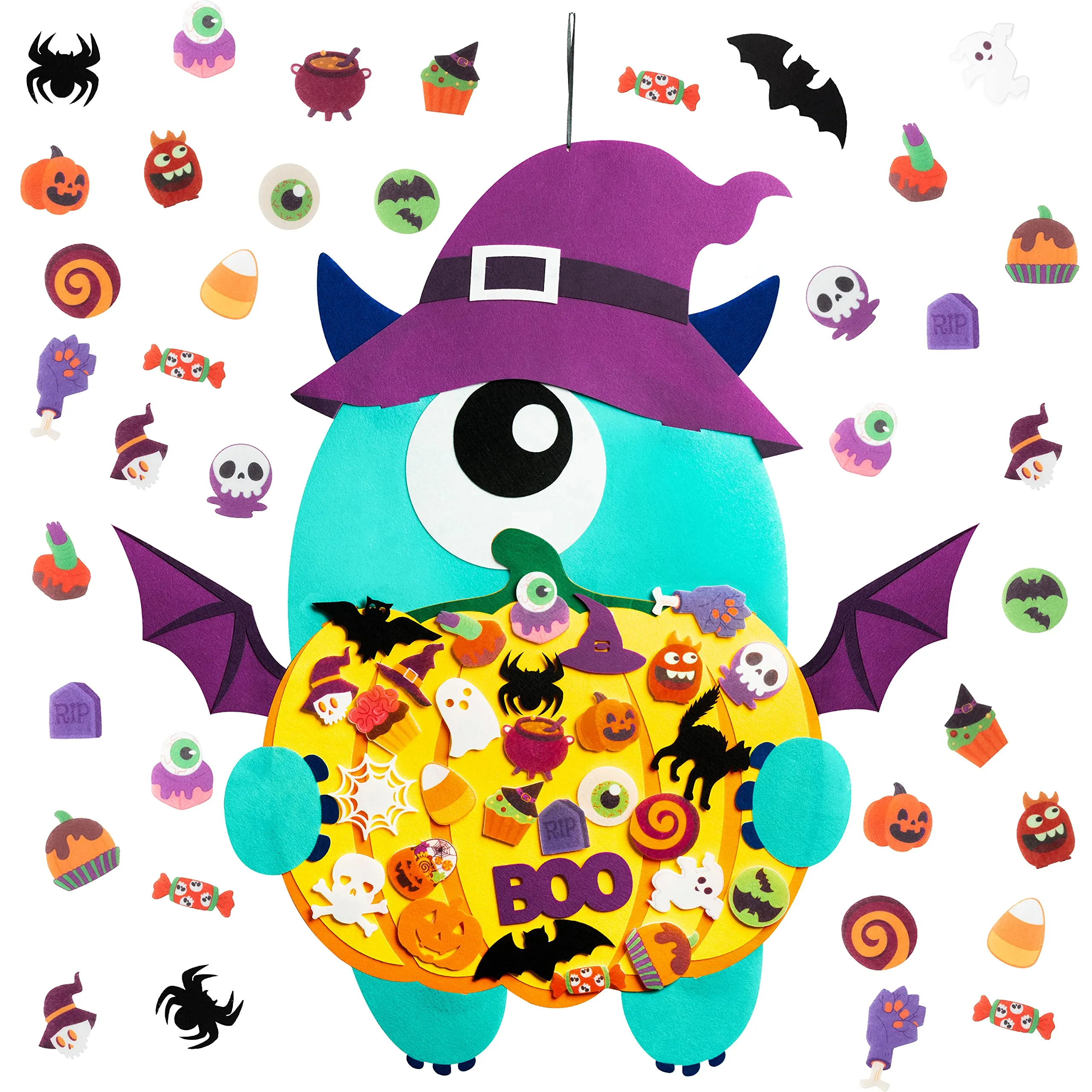 TICIAGA Kit de manualidades de fieltro para Halloween, con 30 patrones diferentes, adornos de fieltro kawaii TICIAGA Kit de manualidades de fieltro para Halloween, con 30 patrones diferentes, adornos de fieltro kawaii