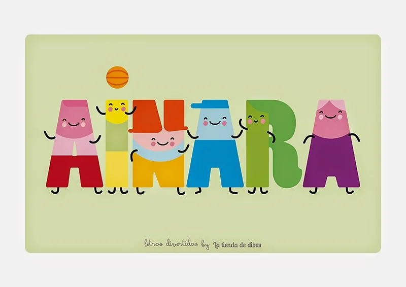 La tienda de dibus: Lámina personalizada para niños: nombres con ... La tienda de dibus: Lámina personalizada para niños: nombres con ...