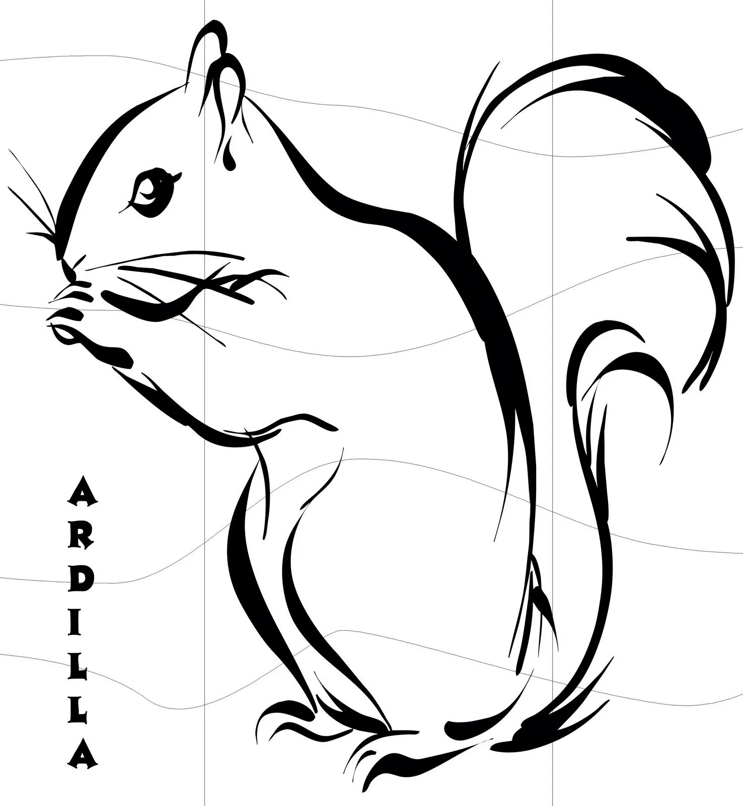 Una tierna ardilla convertida en rompecabezas lista para imprimir Una tierna ardilla convertida en rompecabezas lista para imprimir