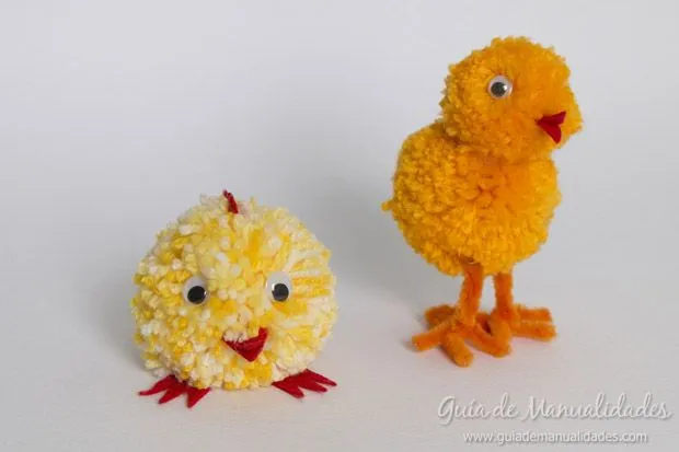 Tiernos pollitos de lana - Guía de MANUALIDADES Tiernos pollitos de lana - Guía de MANUALIDADES