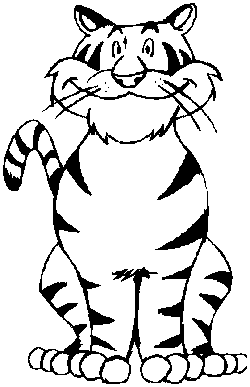 Tigre sentado | Dibujos de Tigres para Pintar | Dibujos para Colorear