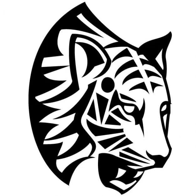 Tigre silueta de la cara en el cuerpo | Descargar Iconos gratis