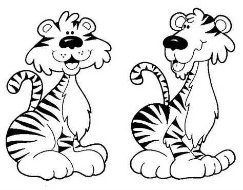 De 3 tigres para colorear - Imagui