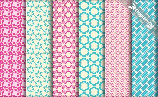 6 Tileable Vector Patterns - Set 07 | GraphicsWall 6 Tileable Vector Patterns - Set 07 | GraphicsWall