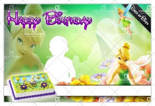 TinkerBell Birthday Template Free Download ~ PSD Files Download