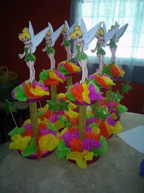 Tinkerbell centerpiece. Centro de mesa Campanita. | Flores de ... Tinkerbell centerpiece. Centro de mesa Campanita. | Flores de ...