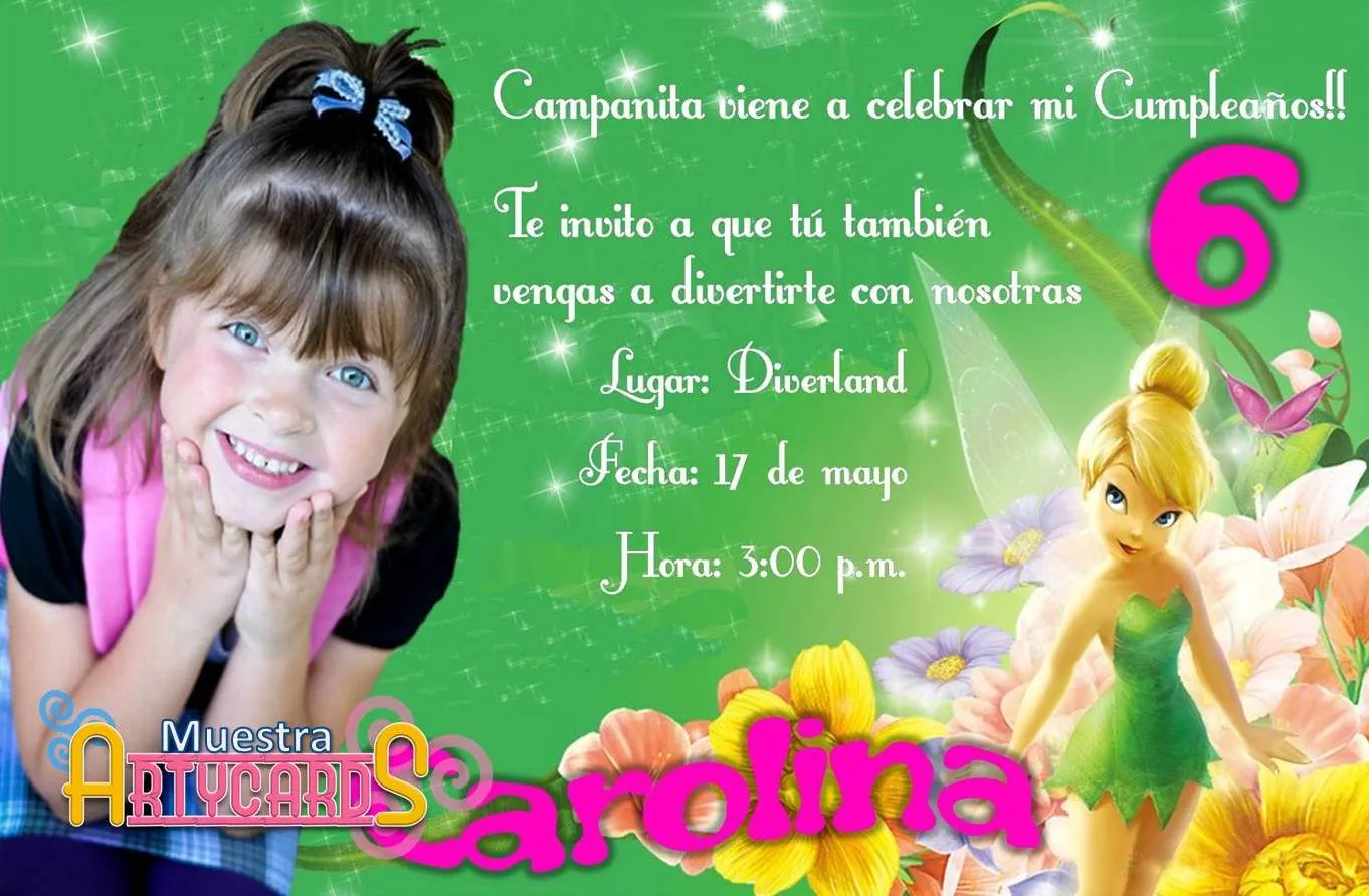 Tarjetas de invitación cumpleanos campanita - Imagui Tarjetas de invitación cumpleanos campanita - Imagui