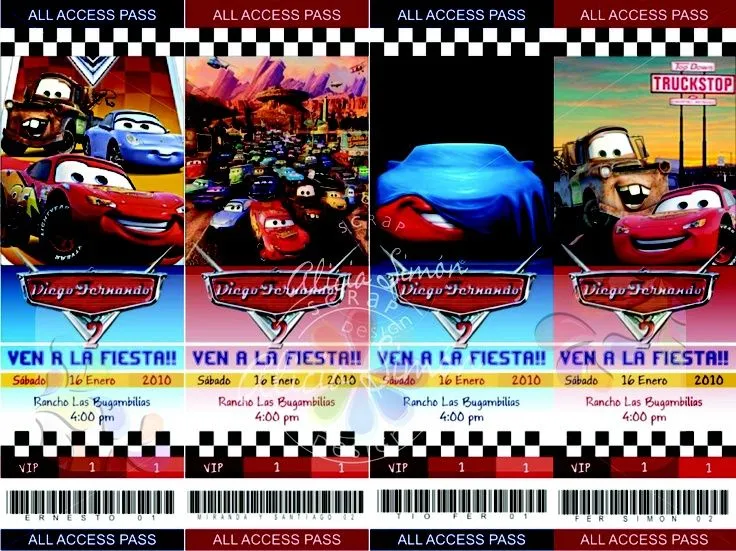 tipo boleto ticketmaster, de Cars | Ideas para el hogar ...