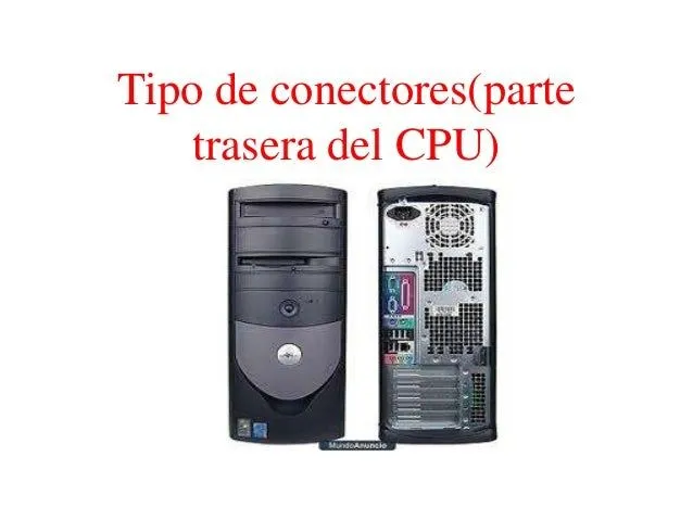 Tipo de conectores(parte trasera del cpu)