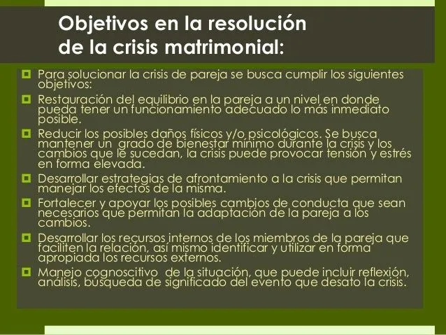 TIPOS DE AYUDA EN LAS CRISIS MATRIMONIALES