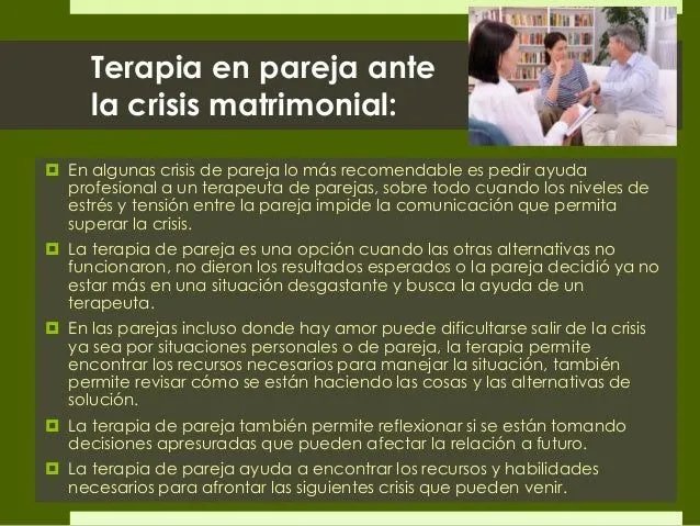 TIPOS DE AYUDA EN LAS CRISIS MATRIMONIALES