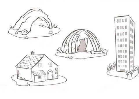 TIPOS DE CASAS LAMINAS PARA PINTAR