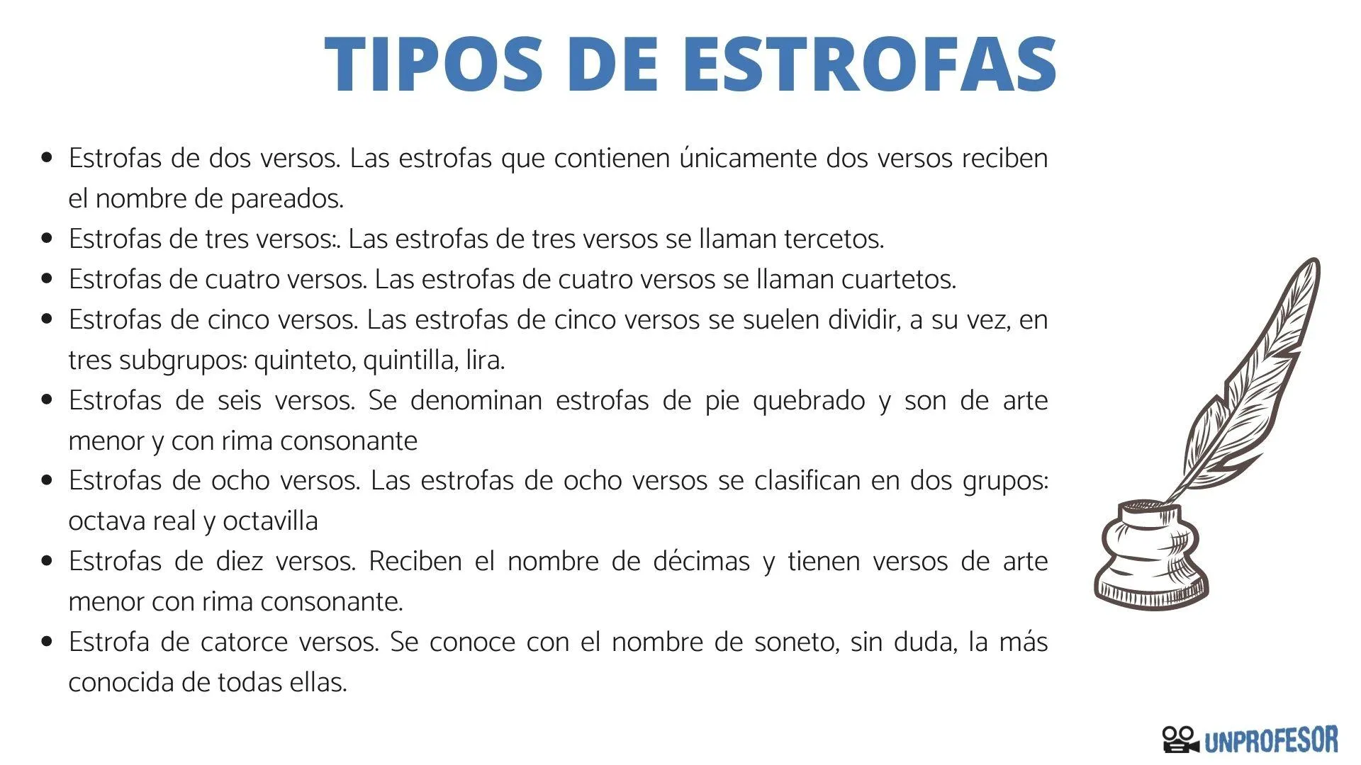 Tipos de ESTROFA en un poema - con EJEMPLOS! Tipos de ESTROFA en un poema - con EJEMPLOS!