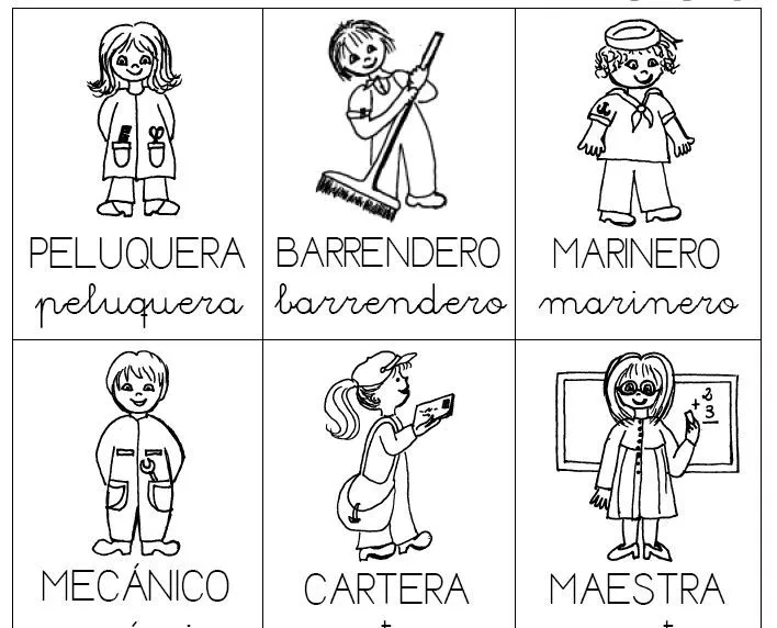 Tipos de oficios PARA COLOREAR - Imagui