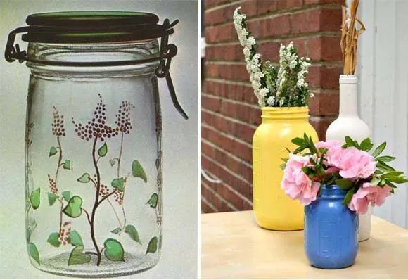 Tipos de pintura para decorar y pintar tarros de cristal. | Mil ... Tipos de pintura para decorar y pintar tarros de cristal. | Mil ...