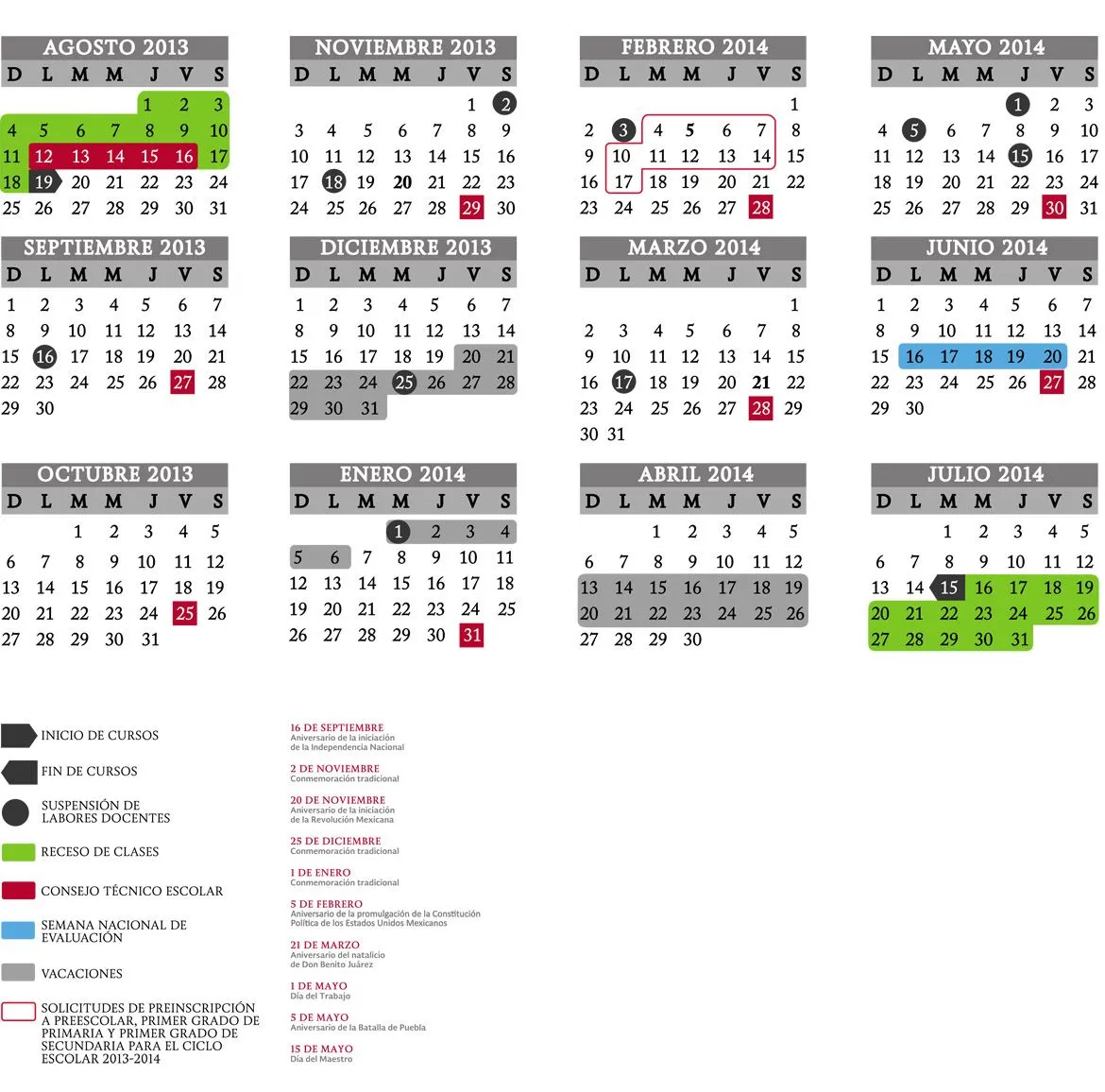 Tips de viajero: México, calendario escolar 2013- Tips de viajero: México, calendario escolar 2013-
