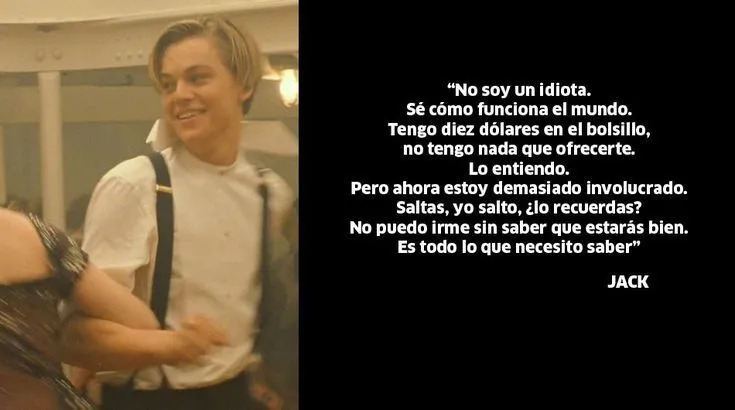 Titanic": Las 10 frases más románticas de la película | | Frases ...