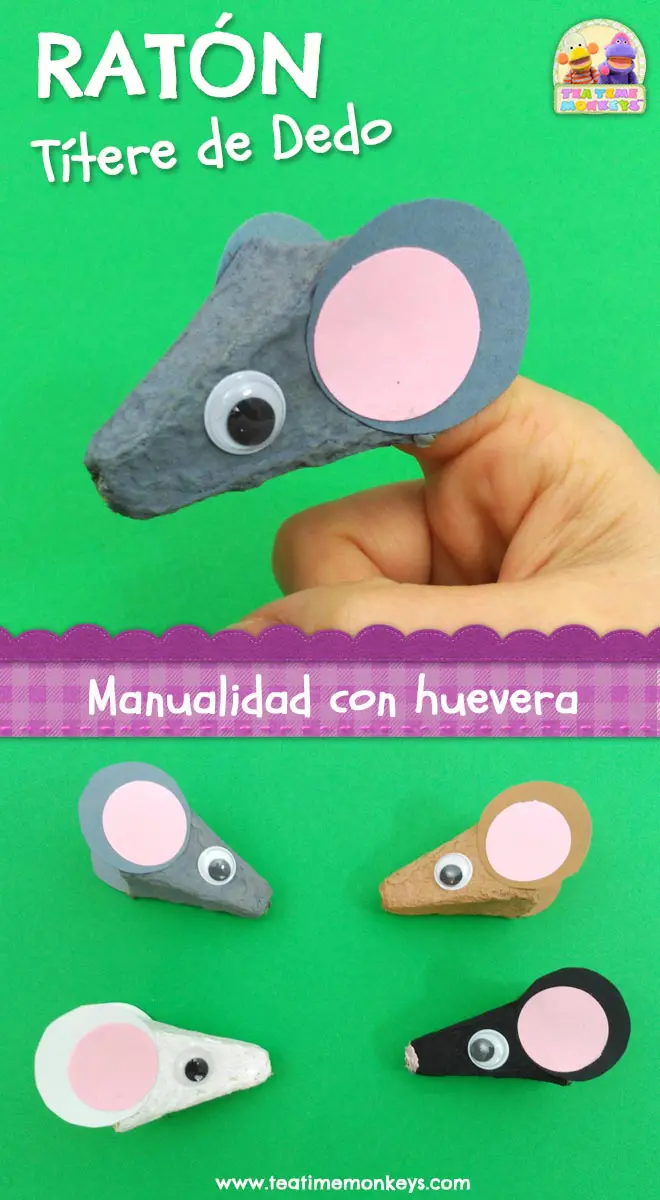 Títere de Dedo de Ratón - Manualidad - Tea Time Monkeys Títere de Dedo de Ratón - Manualidad - Tea Time Monkeys