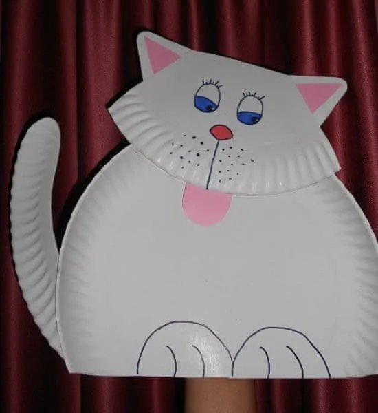 Como hacer un títere-gato con platos de papel | Titerenet Como hacer un títere-gato con platos de papel | Titerenet