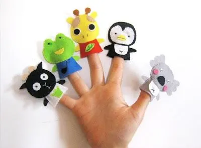 Titeres de dedo de animales de la granja :