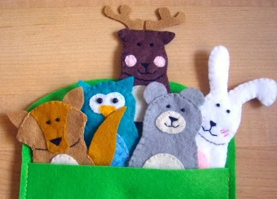 Titeres de dedos estilo animales del bosque por FamilyCraft45
