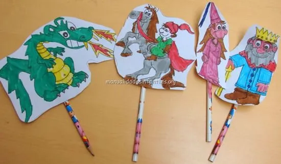 Títeres fácies de Papel la Leyenda de Sant Jordi | Manualidades ...