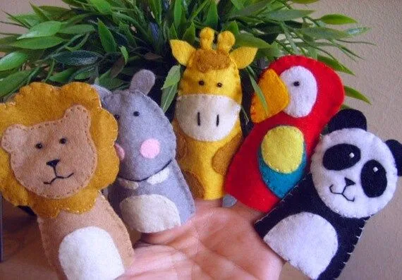 Títeres de fieltro estilo Zoológico por FamilyCraft45 en Etsy