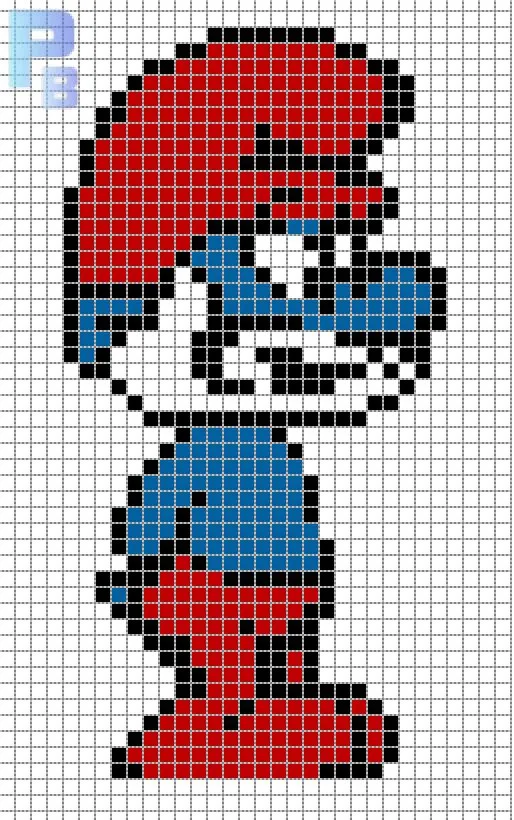 Smurf perler pattern - Patrones Beads / Plantillas para Hama | THE ... Smurf perler pattern - Patrones Beads / Plantillas para Hama | THE ...