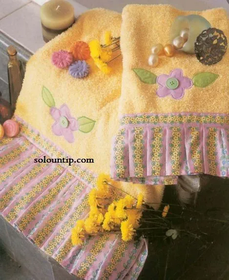 Toallas decoradas con tela y apliques ~ Solountip.com Toallas decoradas con tela y apliques ~ Solountip.com