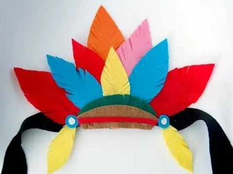 Cómo hacer un tocado de plumas de indio - YouTube Cómo hacer un tocado de plumas de indio - YouTube