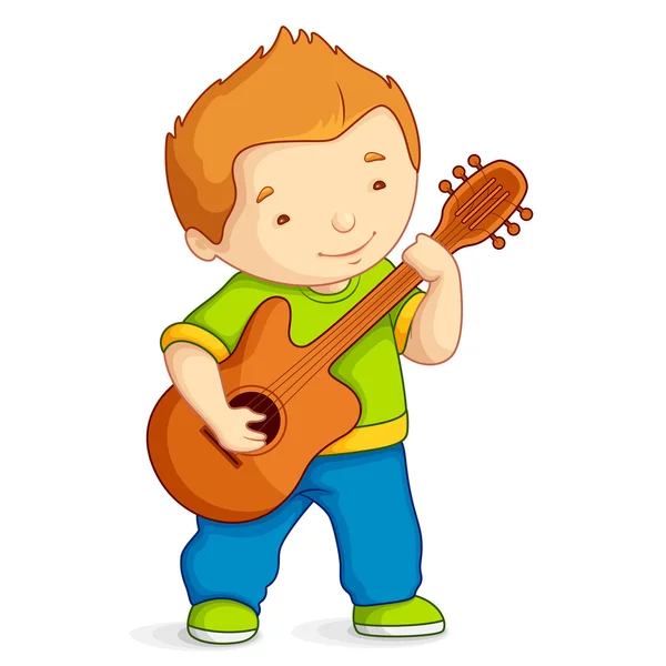 Tocando la guitarra niño — Vector stock © stockshoppe #12323245