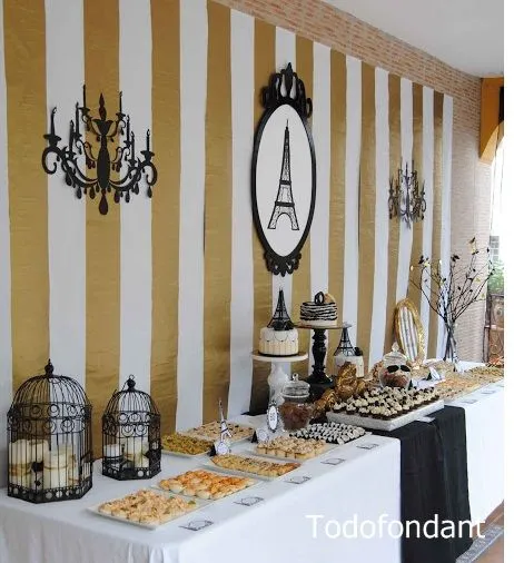 TODOFONDANT: PARIS SWEET TABLE / MESA DULCE PARA UNA FIESTA PARISINA. TODOFONDANT: PARIS SWEET TABLE / MESA DULCE PARA UNA FIESTA PARISINA.