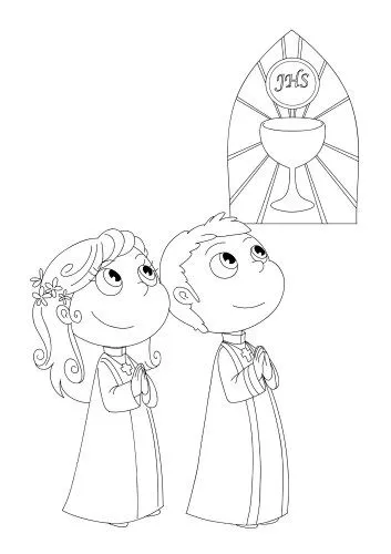 Imagenes de primera comunión para colorear - Imagui