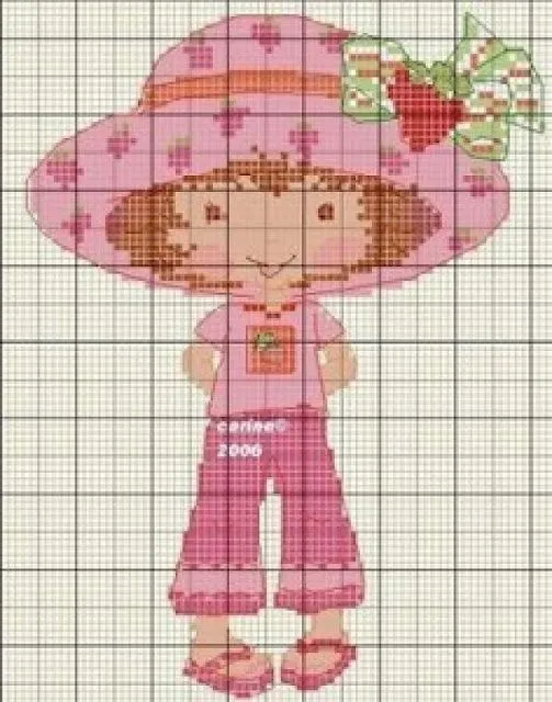 Rosita fresita para bordar en punto de cruz - Imagui